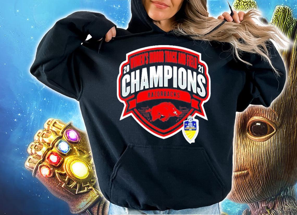 Arkansas Razorbacks 2021 SEC Womens Indoor Track and Field Conference Champions shirt hoodie