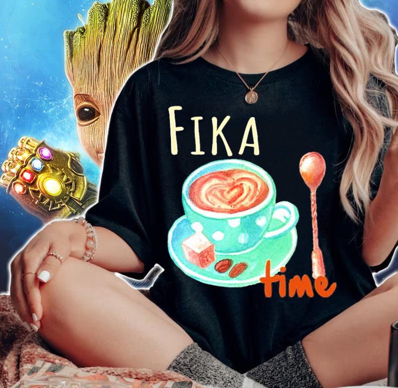 Coffee fika time shirt woman shirt