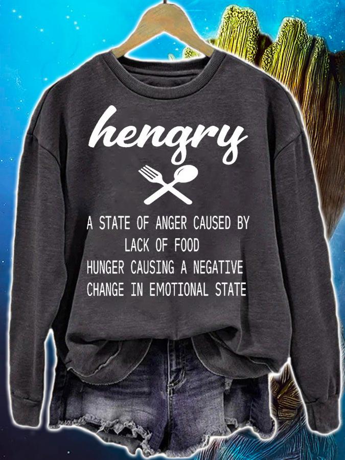 HANGRY definition a stage of anger caused by lack of food shirt sweatshirt