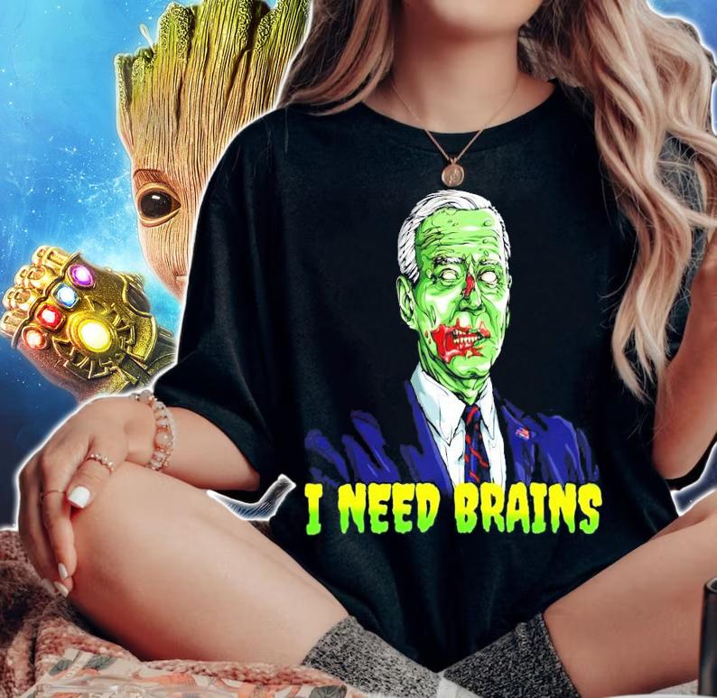 Joe Biden Zombie I need brains shirt woman shirt