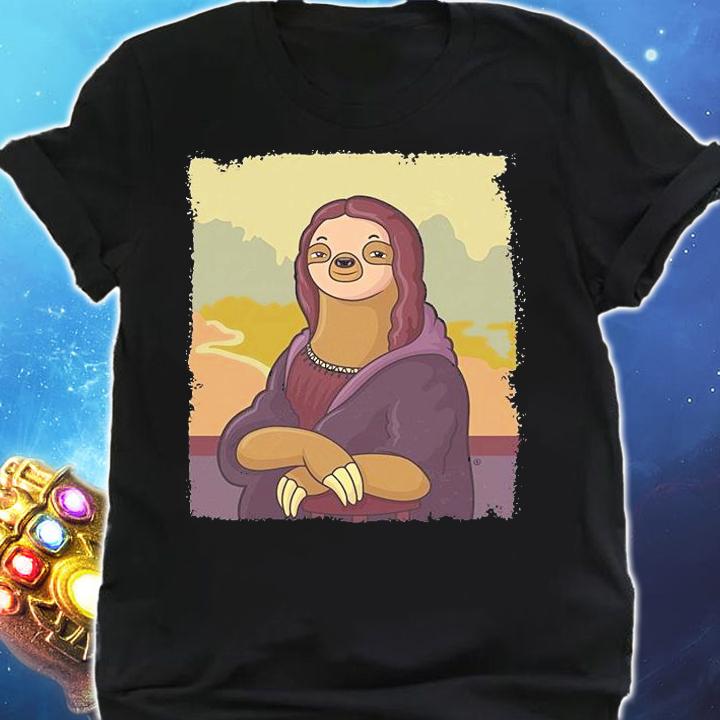 Lazy Lisa Sloth Mona Lisa T-shirt shirt