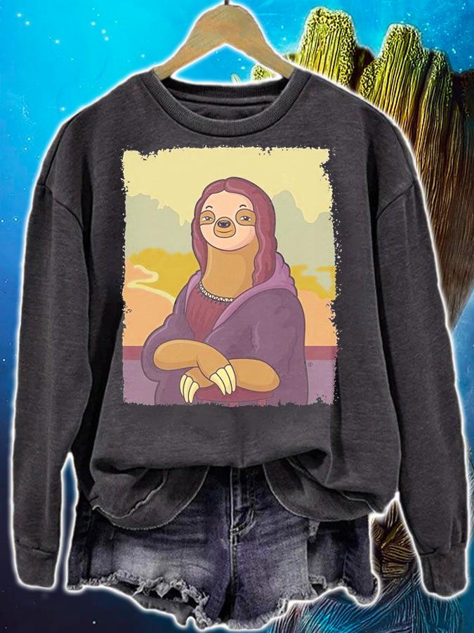Lazy Lisa Sloth Mona Lisa T-shirt sweatshirt