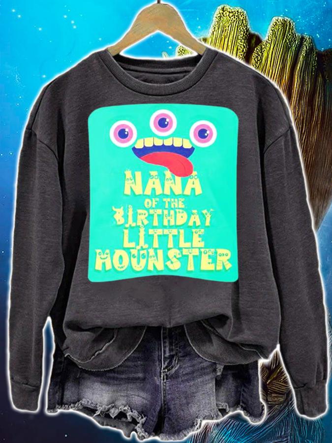 Nana of the birthday little monster shirt sweatshirt