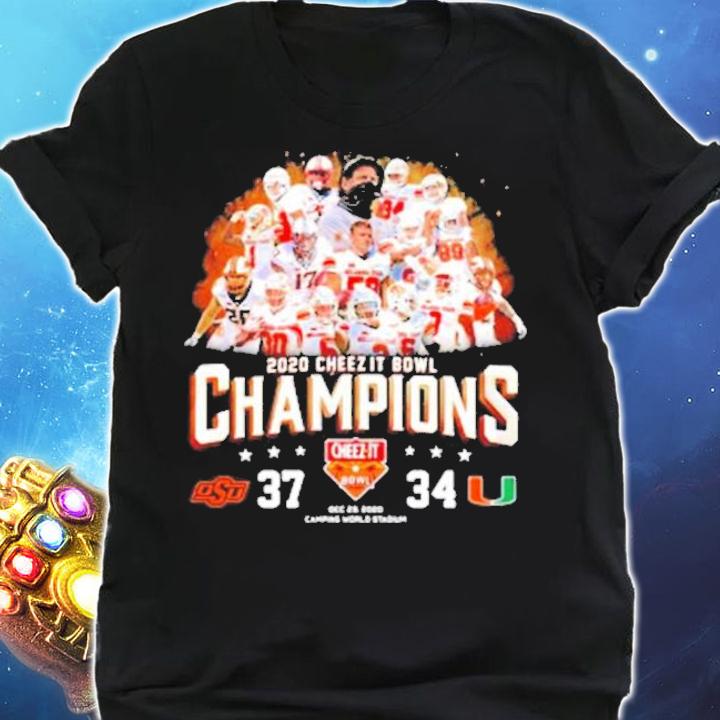 Official 2020 Cheez it Bowl Champions Oklahoma State Cowboys 37 Miami Hurricanes 34 shirt, sweater shirt