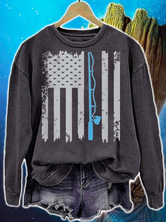 American Flag Fishing shirt sweatshirt