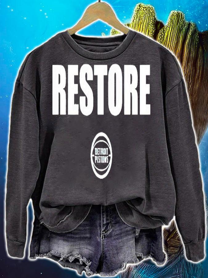 Restore Detroit Pistons logo T-shirt sweatshirt