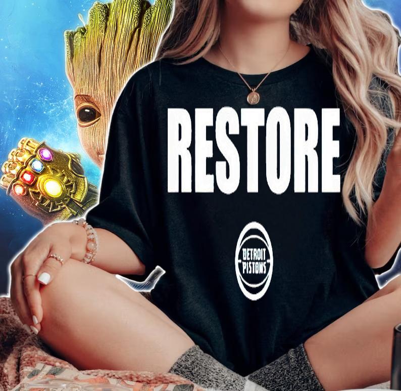 Restore Detroit Pistons logo T-shirt woman shirt