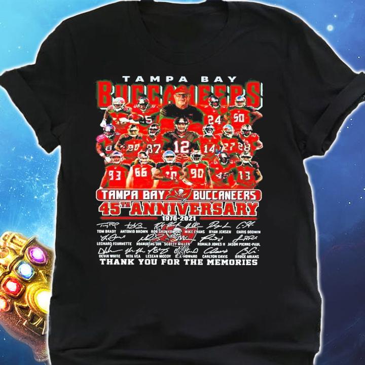 Tampa Bay Buccaneers 45th anniversary 1976 2021 thank you for the memories signatures shirt shirt
