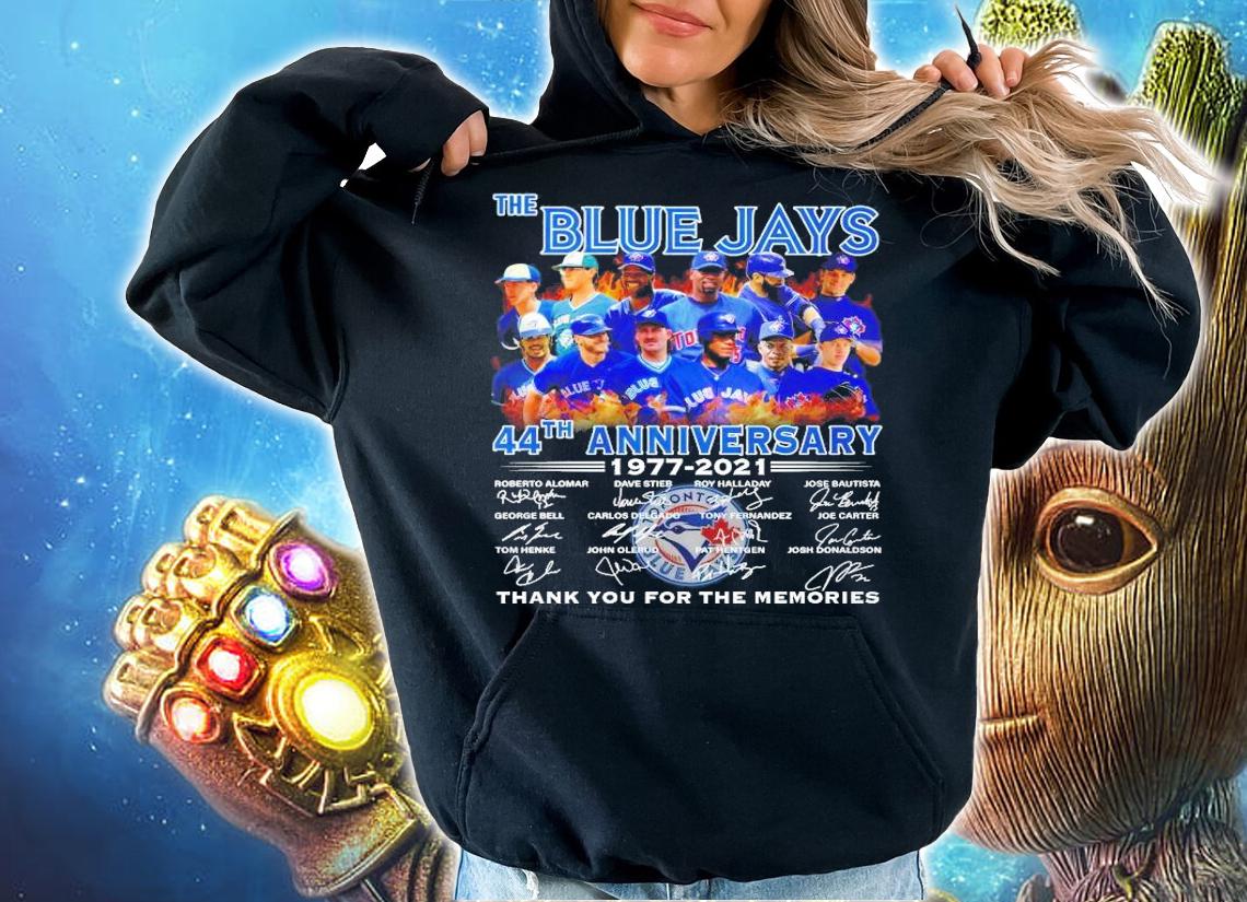 The Blue Jays 44th anniversary 1977 2021 thank you for the memories T-shirt hoodie