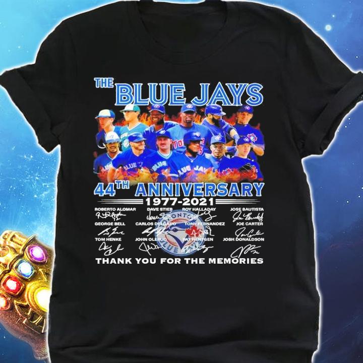 The Blue Jays 44th anniversary 1977 2021 thank you for the memories T-shirt shirt
