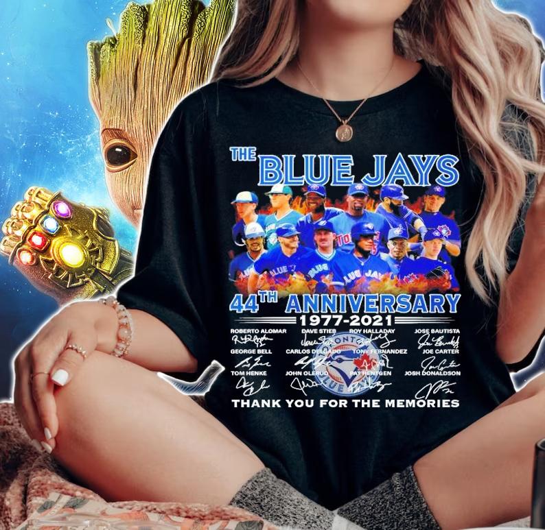 The Blue Jays 44th anniversary 1977 2021 thank you for the memories T-shirt woman shirt