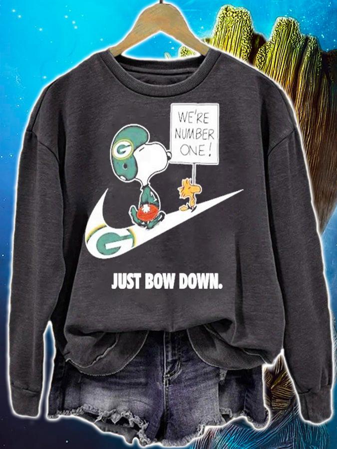 Green Bay Packers We're number one just bow down Snoopy shirt sweatshirt