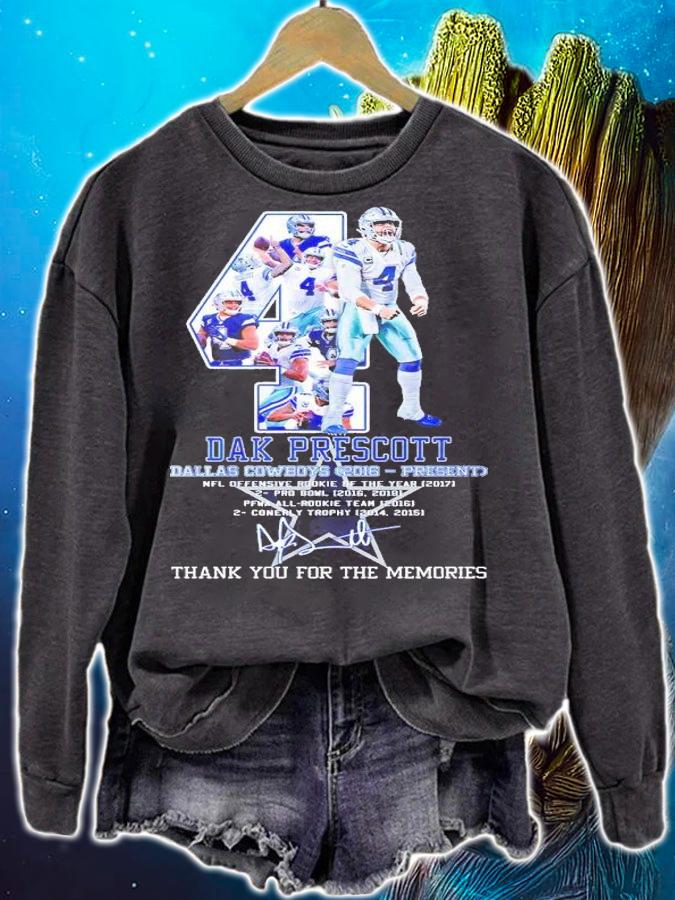 4 Dak Prescott Dallas Cowboys 2016 Present thank you for the memories shirt sweatshirt