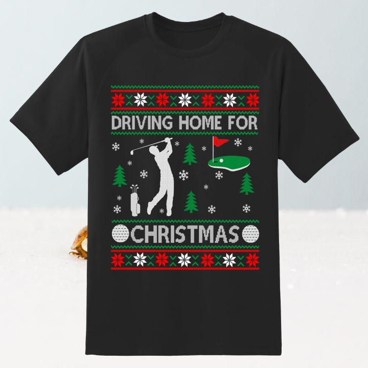 Golf Driving Home For Christmas Ugly Sweater Shirt