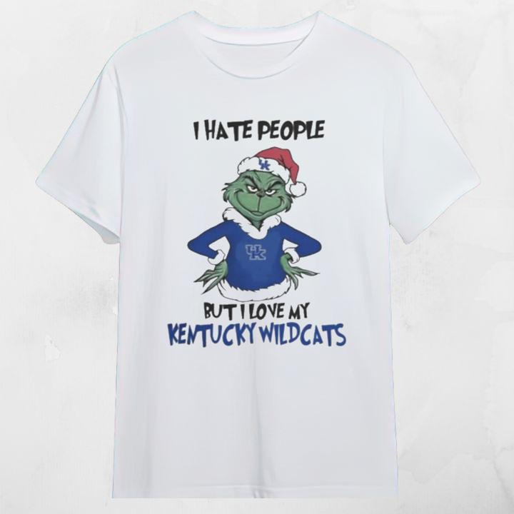 Grinch I Hate People But I Love My Kentucky Wildcats Christmas Shirt