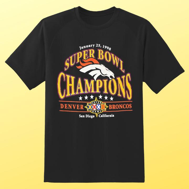 Denver Broncos Super Bowl Champions San Diego California 1998 T-Shirt