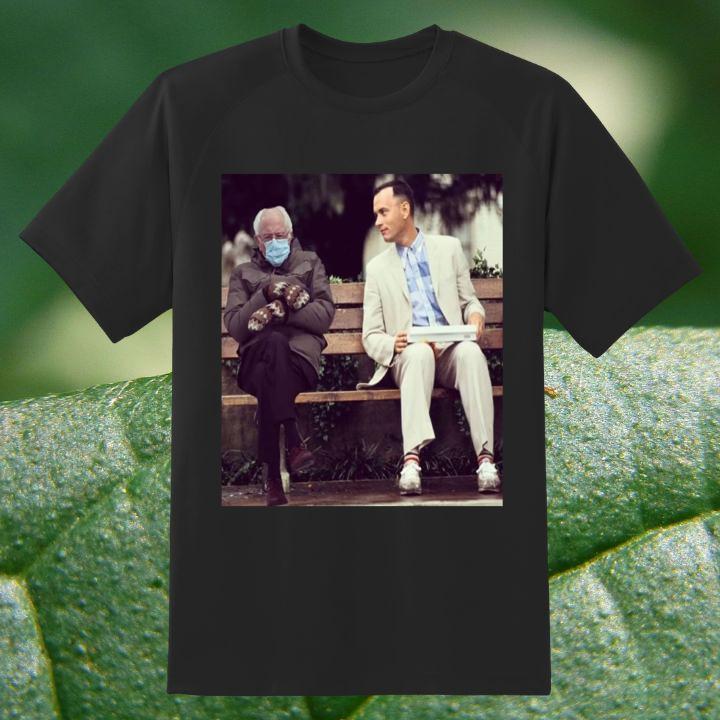 Forrest Gump Bernie Sanders Mittens Meme T-Shirt