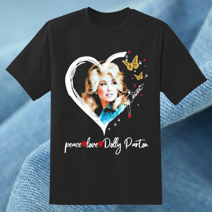 Peace Love Dolly Parton Autograph T-Shirt
