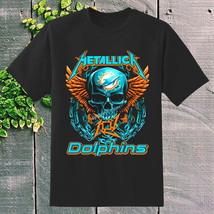 Skull Metallica Miami Dolphins T-Shirt