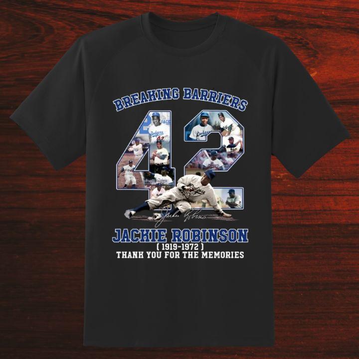 Breaking Barriers 42 Jackie Robinson 1919-1972 Los Angeles Dodgers T-Shirt