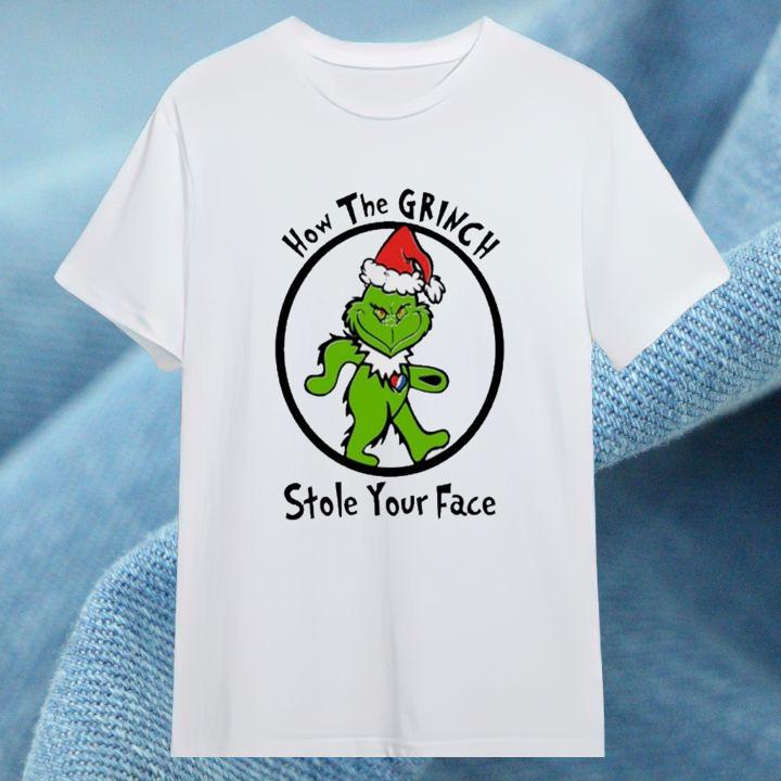 Dancing Bear Grinch Santa Hat Grateful Dead T-Shirt