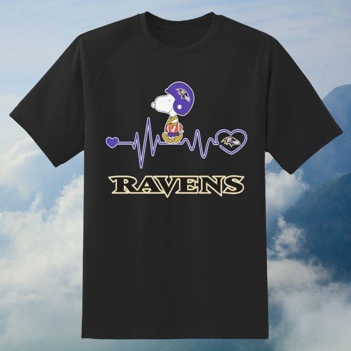 Snoopy Baltimore Ravens Football Heartbeat T-Shirt