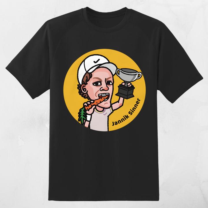 Jannik Sinner Ao24 Champion Bite Carrot Shirt