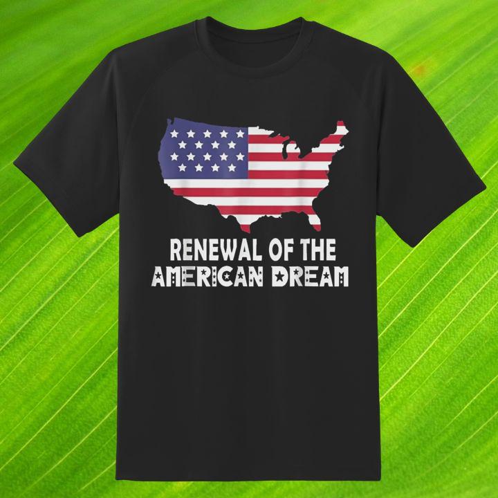 Renewal Of The American Dream Usa Map American Flag T-Shirt