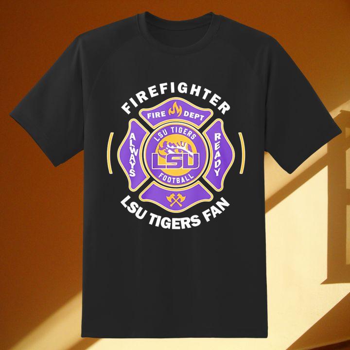 Fire Dept LSU Tigers Logo Football Firefighter T-Shirt