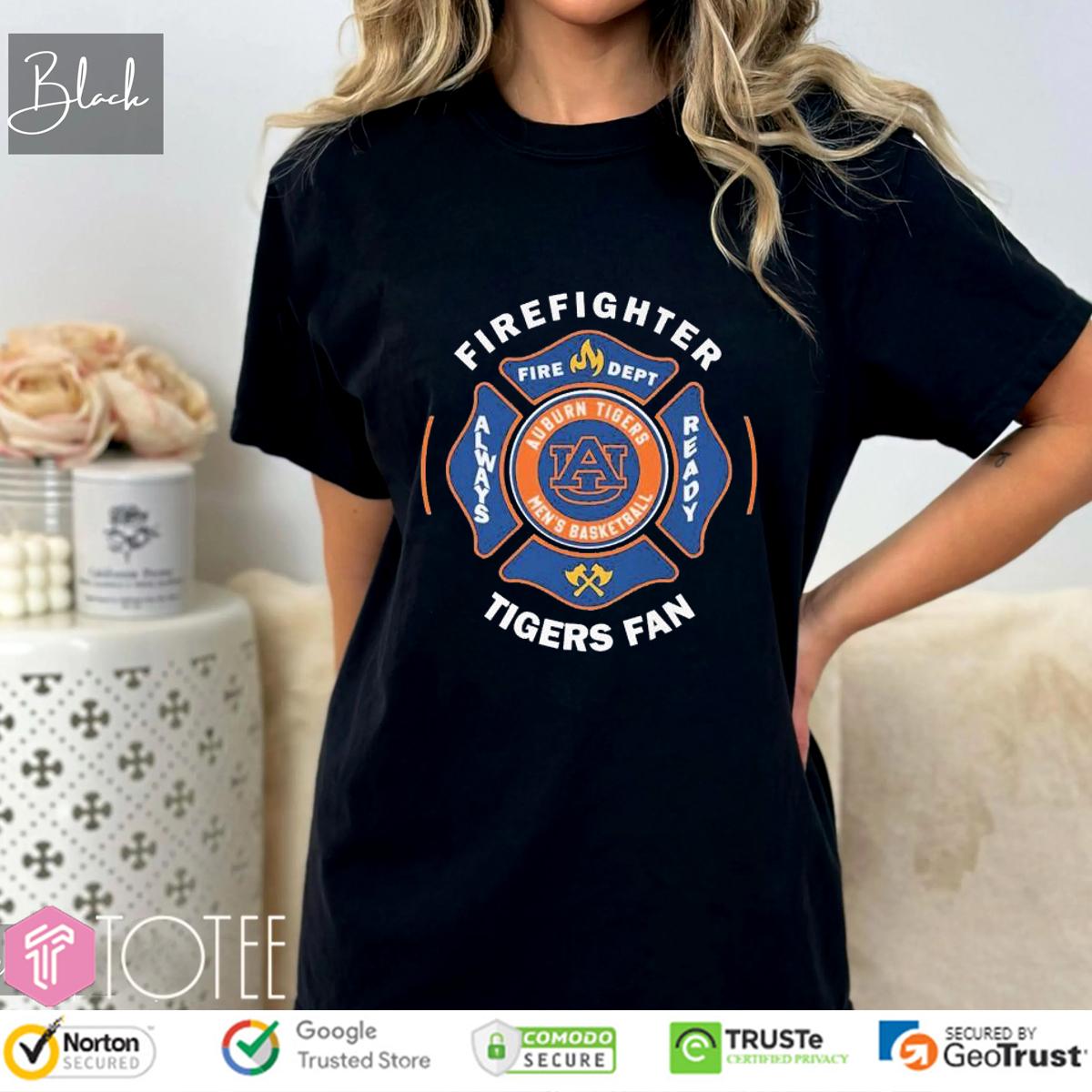 Fire Dept Auburn Tigers Mens Basketball Firefighter T-Shirt