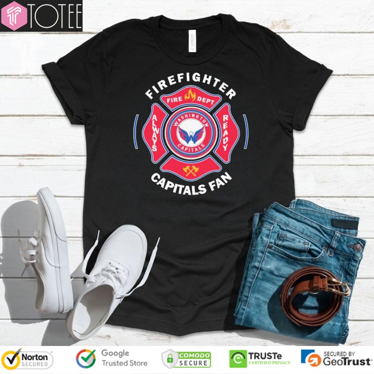 Fire Dept Washington Capitals Logo Hockey Firefighter T-Shirt