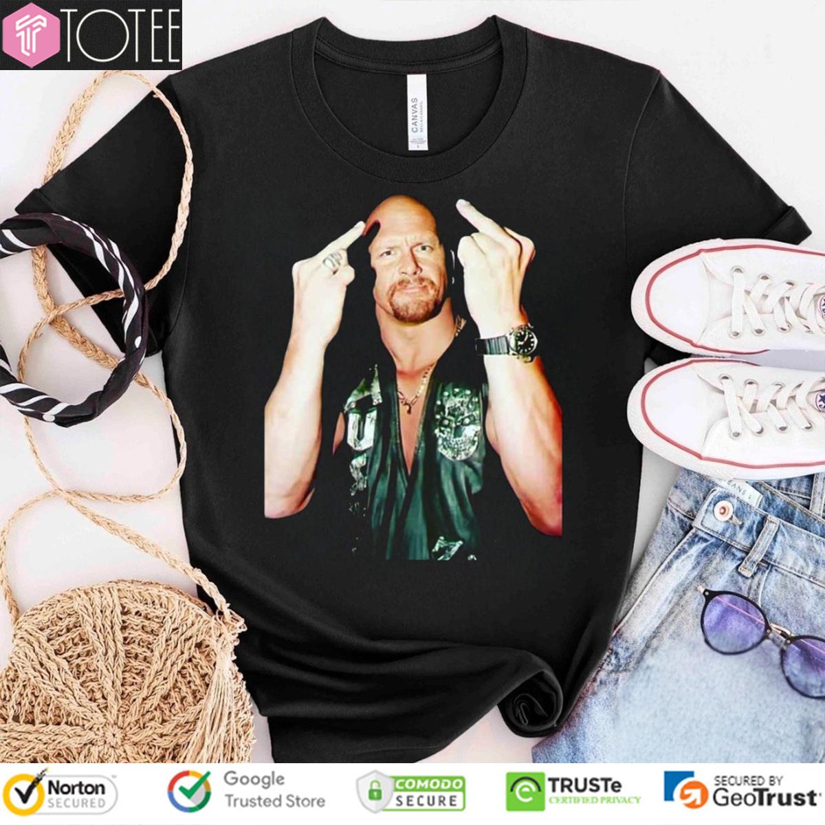 Steve Austin Stone Cold WWE Middle Finger T-Shirt