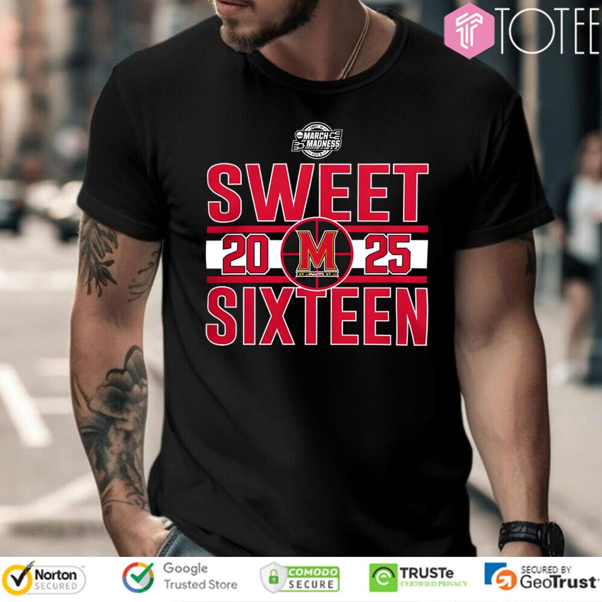 Maryland Terrapins 2025 Ncaa Tournament March Madness Sweet 16 Shirt