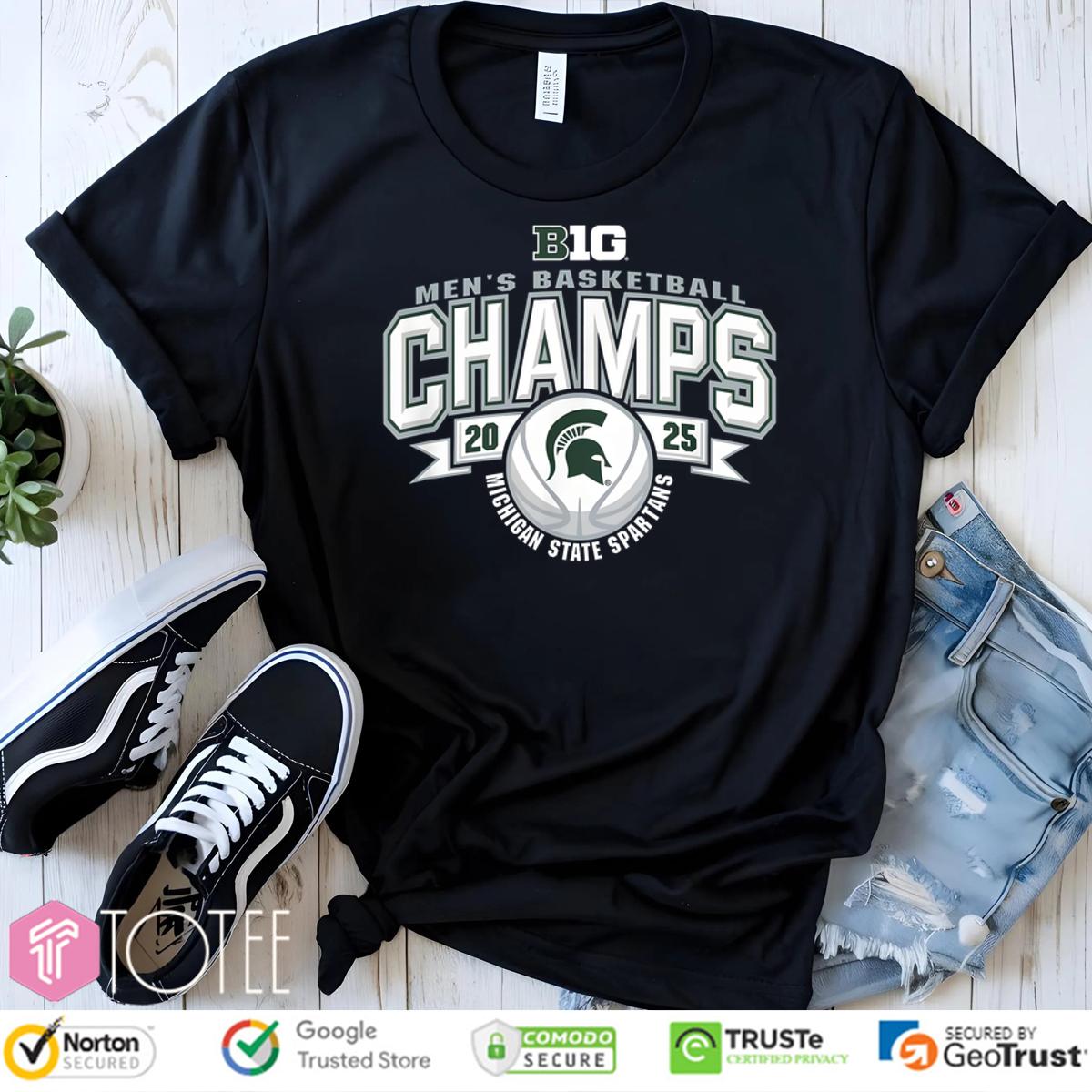 Michigan State Spartans Big 10 Mens Basketball Champs 2025 Shirt