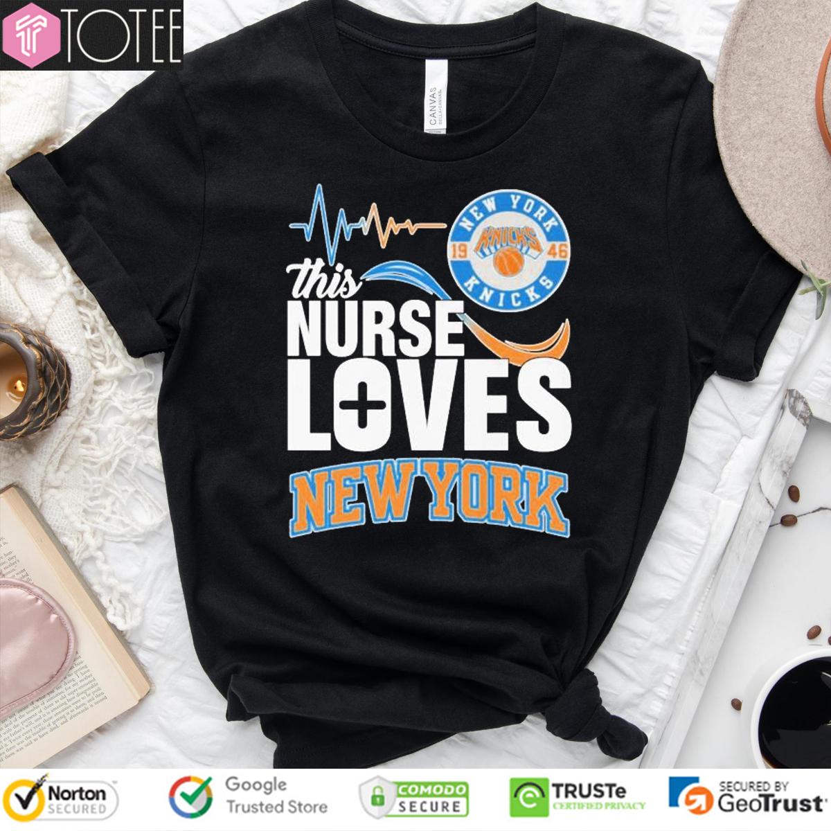 This Nurse Loves New York Knicks 1946 Heartbeat T-Shirt