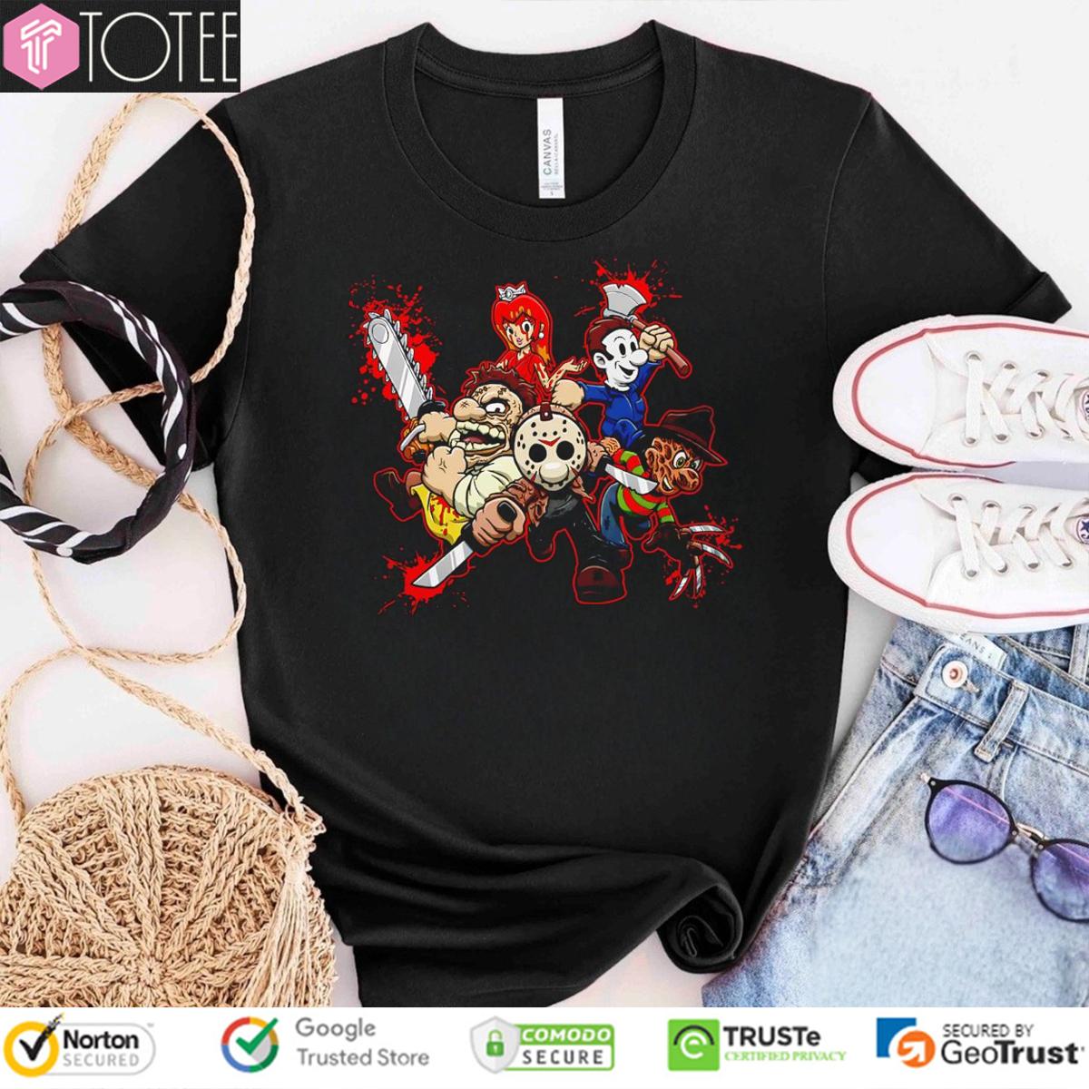 Jason Michael Freddy Leatherface Parody Super Mario T-Shirt