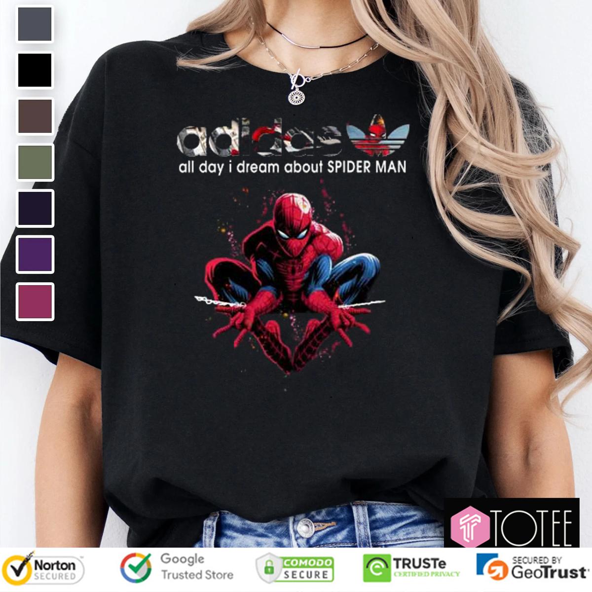 All Day I Dream About Spider Man Parody Adidas Logo T-Shirt