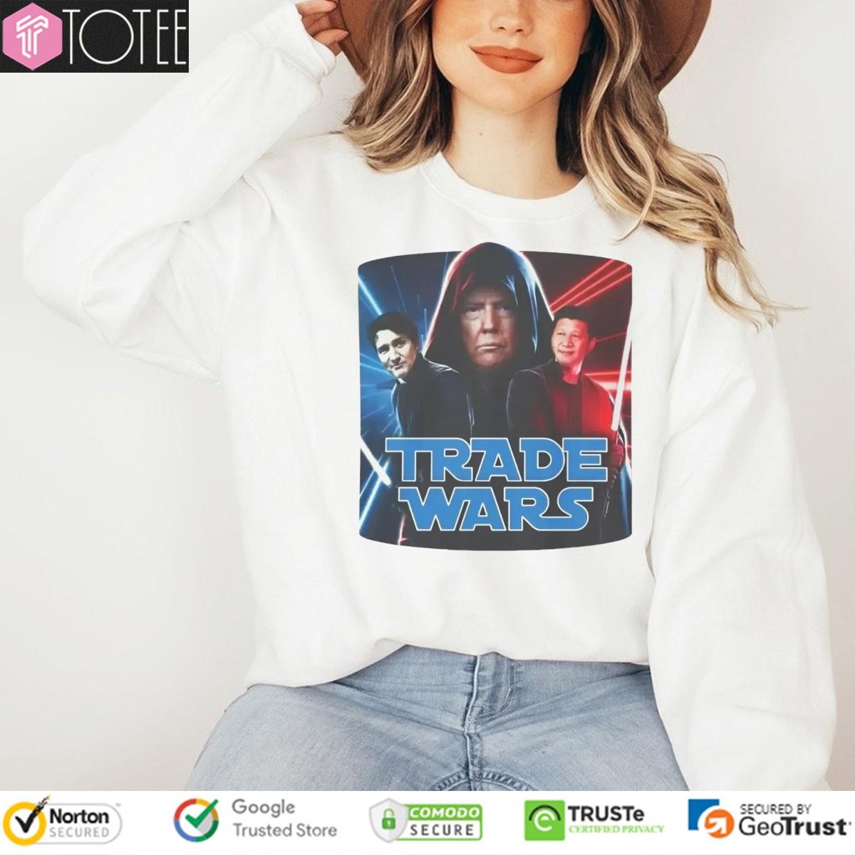 Trade Wars Justin Trudeau Xi Jinping Donald Trump Tariff Parody Star Wars sweatshirt