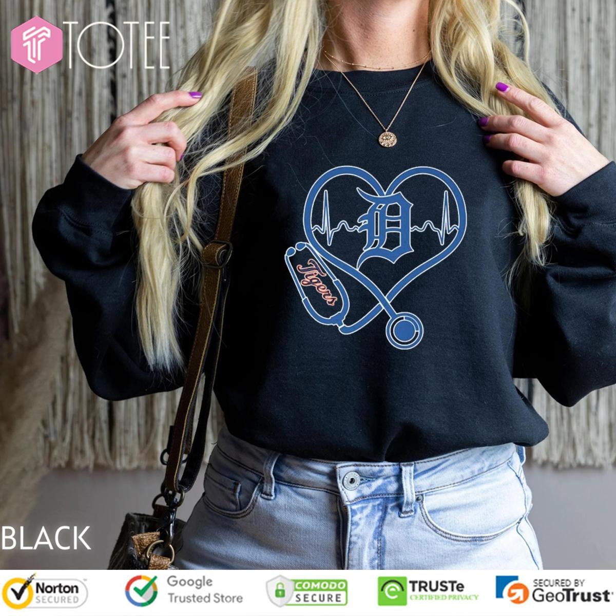 Stethoscope Detroit Tigers Heartbeat Nurse sweatshirt