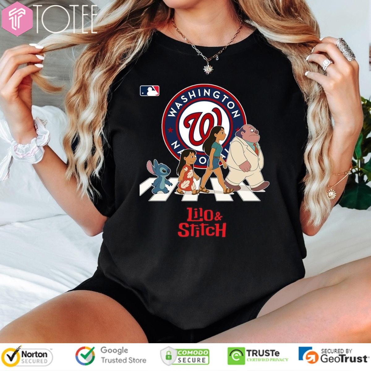 Lilo And Stitch Abbey Road Washington Nationals Baseball T-shirt