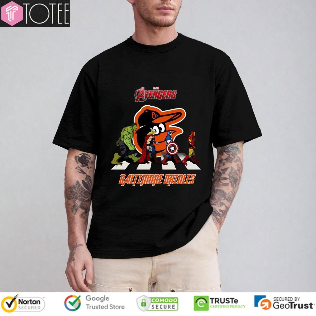 Baltimore Orioles Marvel Avengers Abbey Road T-shirt