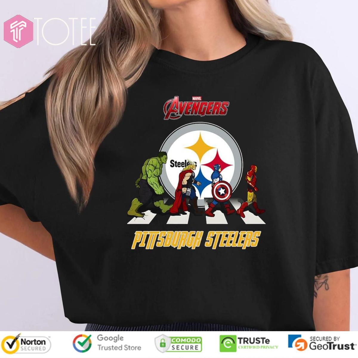 Pittsburgh Steelers Marvel Avengers Abbey Road T-shirt