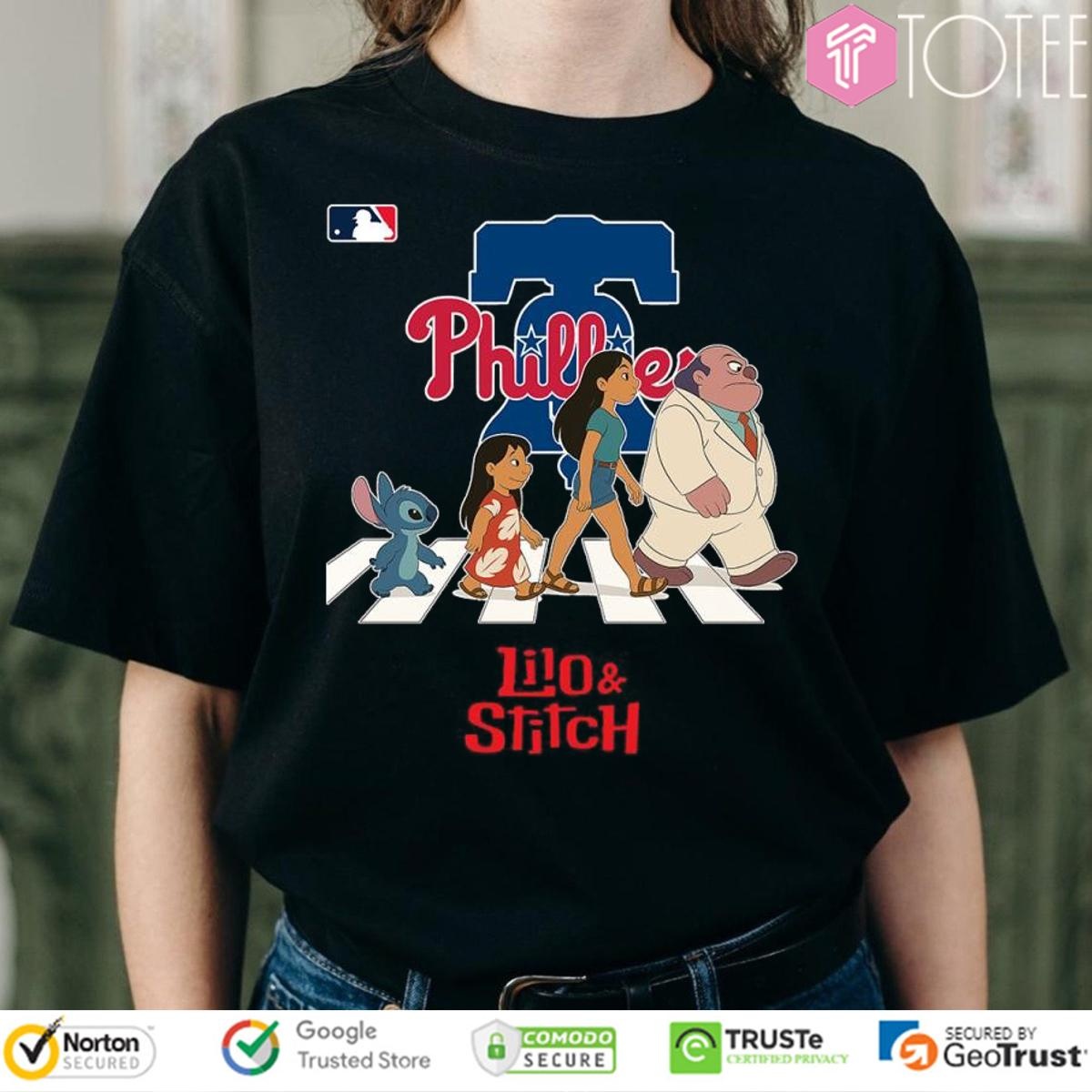 Lilo And Stitch Abbey Road Philadelphia Phillies Baseball T-shirt