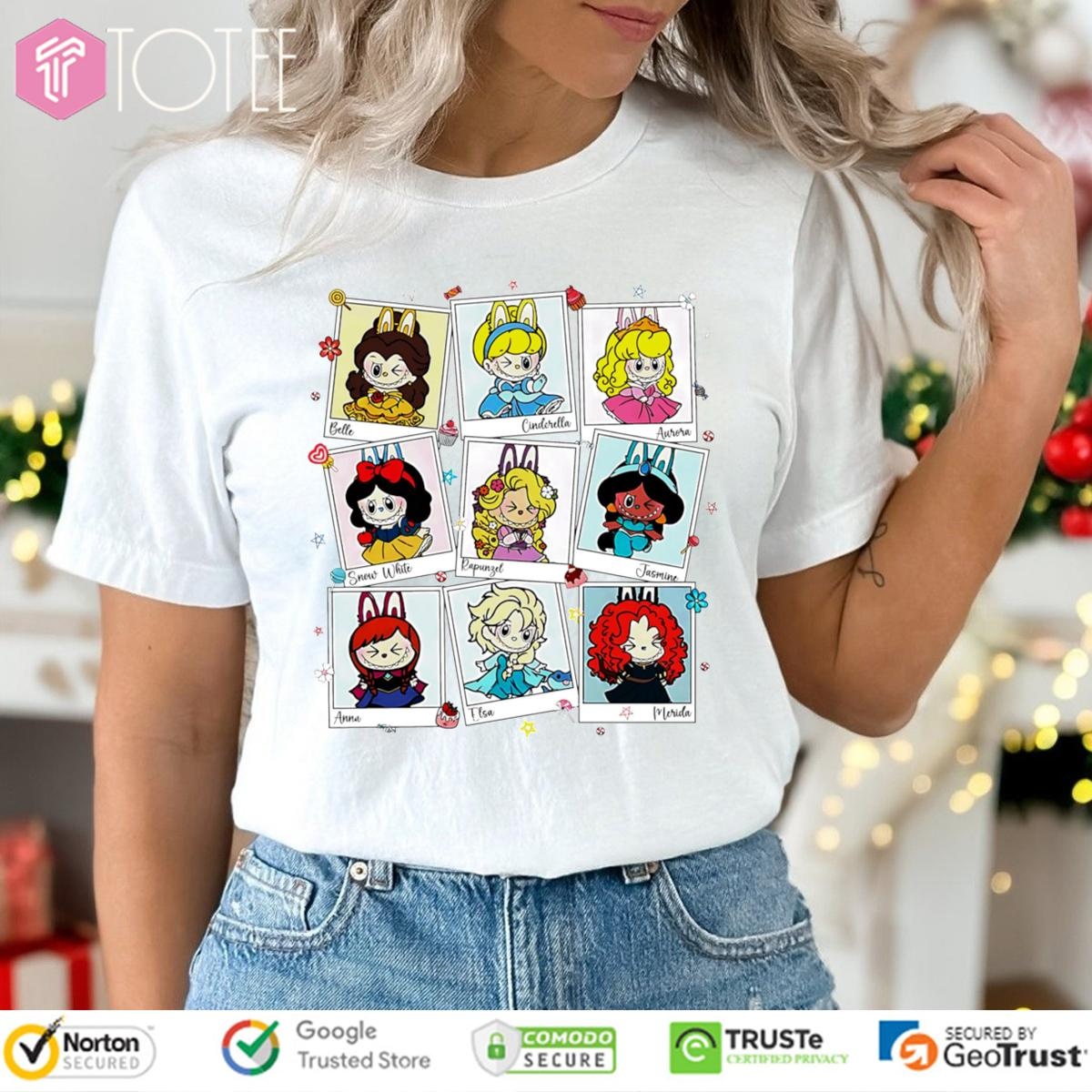 Labubu Parody Disney Princess Chibi T-shirt