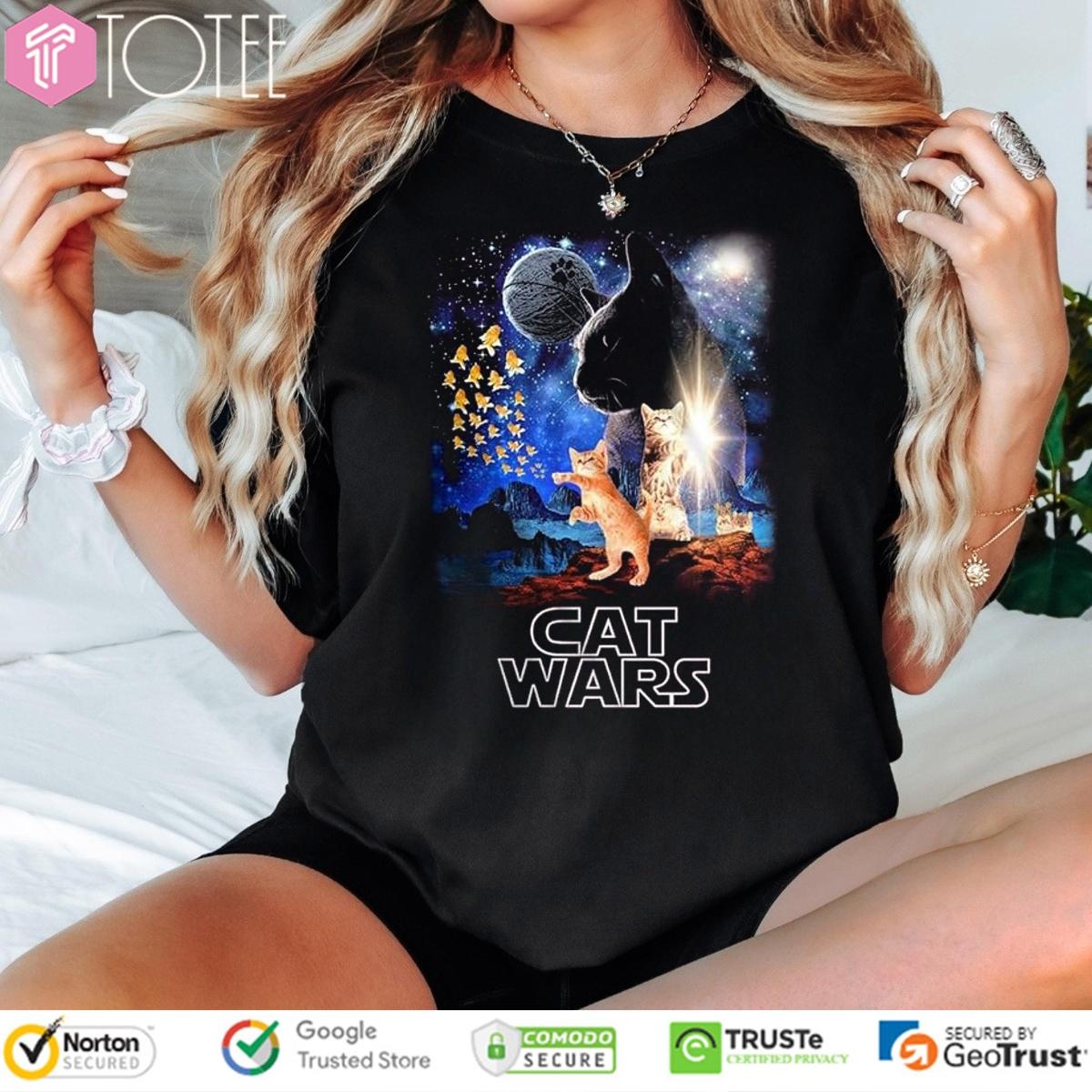 Humor Cat Wars Parody Star Wars Poster T-shirt