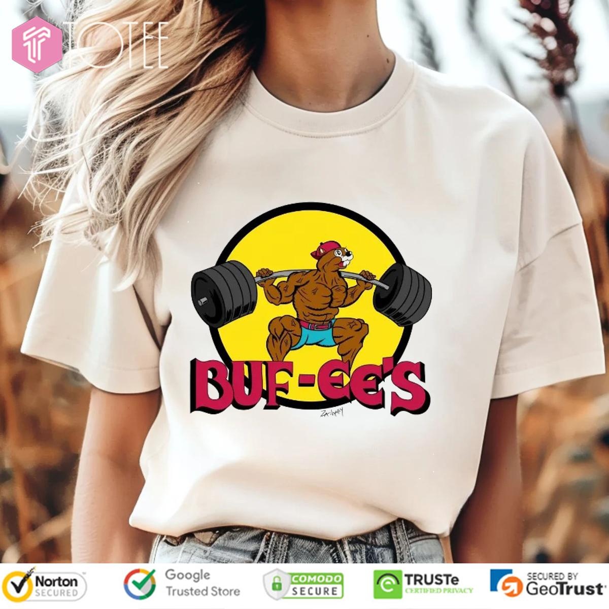 Buf-Ees Parody Buc-Ees Weightlifting T-shirt