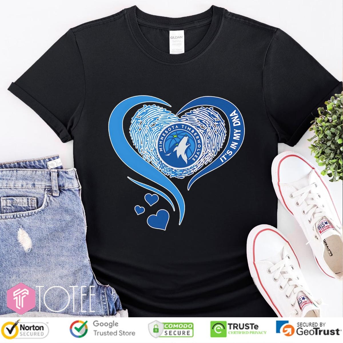 Its In My Dna Minnesota Timberwolves Nba Basketball Heart T-shirt