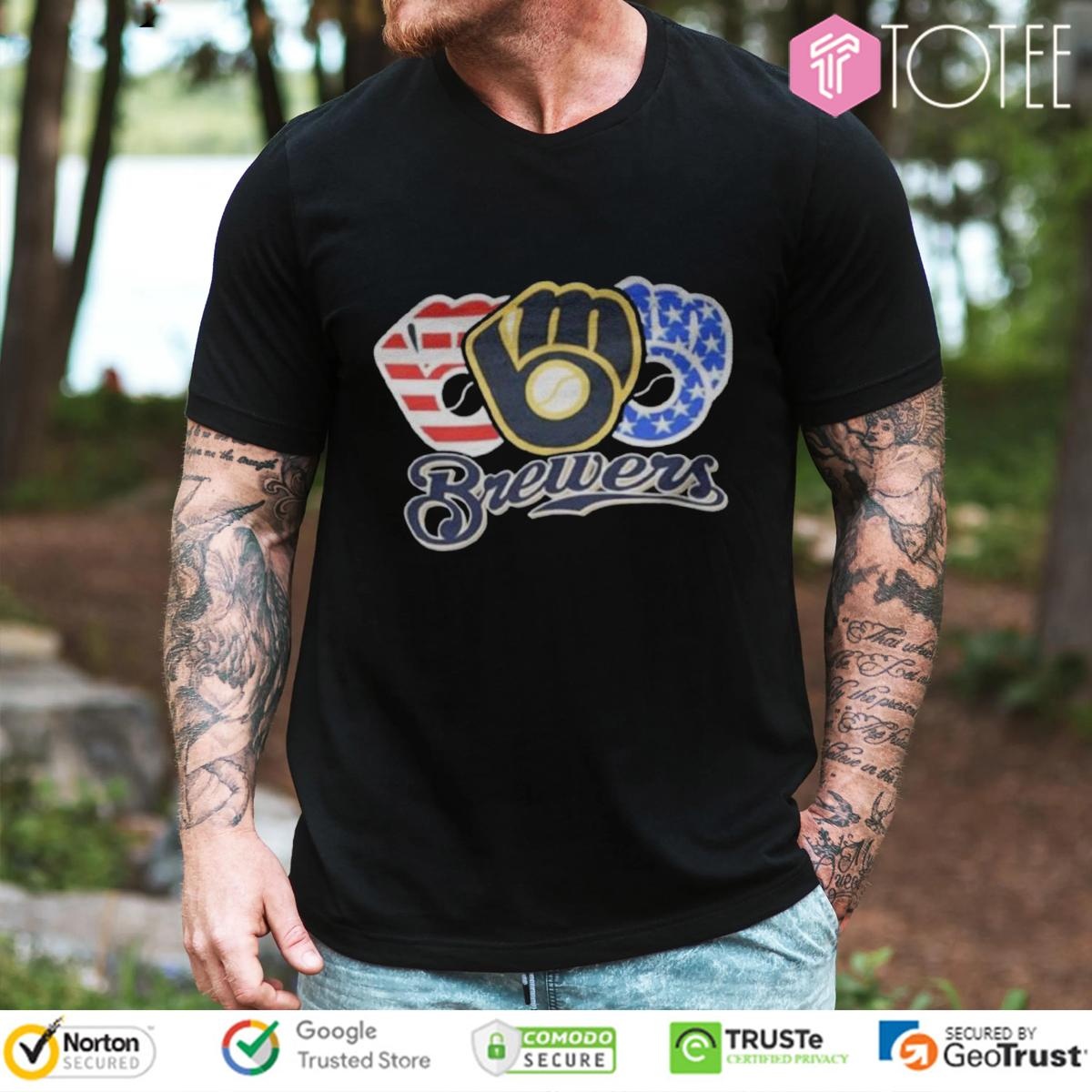 Red White And Blue Milwaukee Brewers 4Th Of July T-shirt