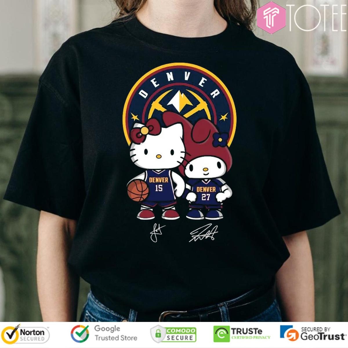 Denver Nuggets Nikola Jokić Jamal Murray Hello Kitty Signatures T-shirt