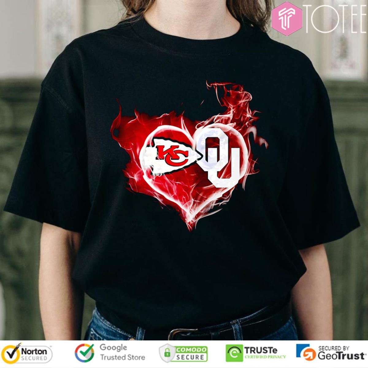 Smoke Heart Kansas City Chiefs Oklahoma Sooners T-shirt
